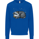 A Sleeping Badger Mens Sweatshirt Jumper Royal Blue