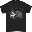 A Sleeping Badger Mens T-Shirt 100% Cotton Black