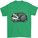 A Sleeping Badger Mens T-Shirt 100% Cotton Irish Green