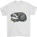 A Sleeping Badger Mens T-Shirt 100% Cotton White