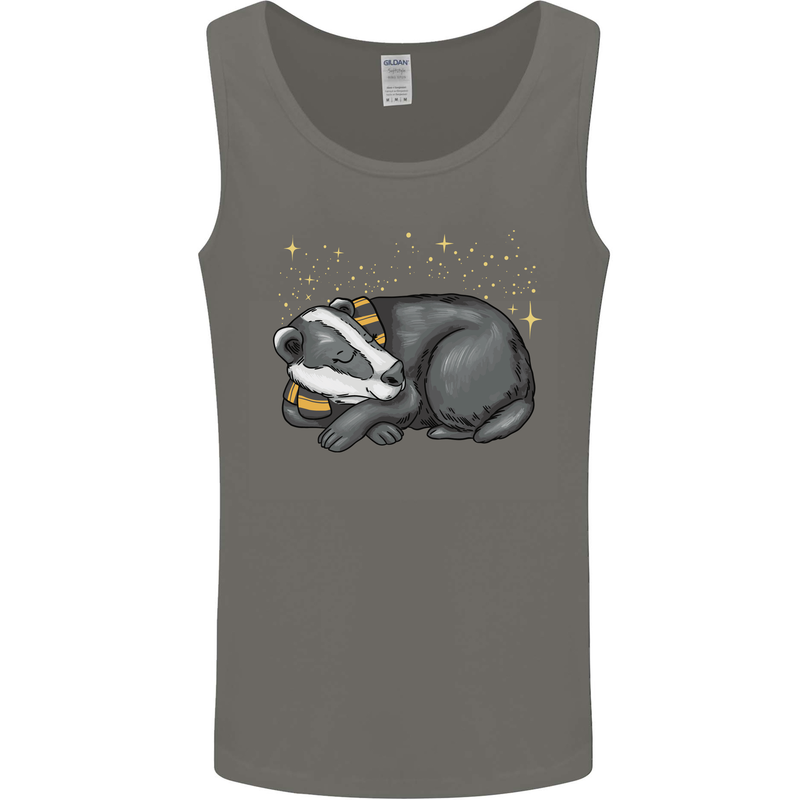 A Sleeping Badger Mens Vest Tank Top Charcoal