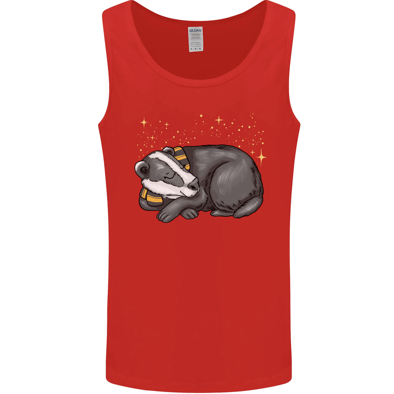 A Sleeping Badger Mens Vest Tank Top Red
