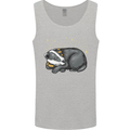 A Sleeping Badger Mens Vest Tank Top Sports Grey