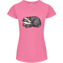 A Sleeping Badger Womens Petite Cut T-Shirt Azalea
