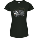 A Sleeping Badger Womens Petite Cut T-Shirt Black