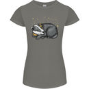 A Sleeping Badger Womens Petite Cut T-Shirt Charcoal