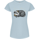 A Sleeping Badger Womens Petite Cut T-Shirt Light Blue