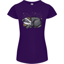 A Sleeping Badger Womens Petite Cut T-Shirt Purple