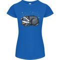 A Sleeping Badger Womens Petite Cut T-Shirt Royal Blue
