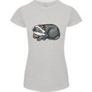 A Sleeping Badger Womens Petite Cut T-Shirt Sports Grey