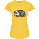 A Sleeping Badger Womens Petite Cut T-Shirt Yellow