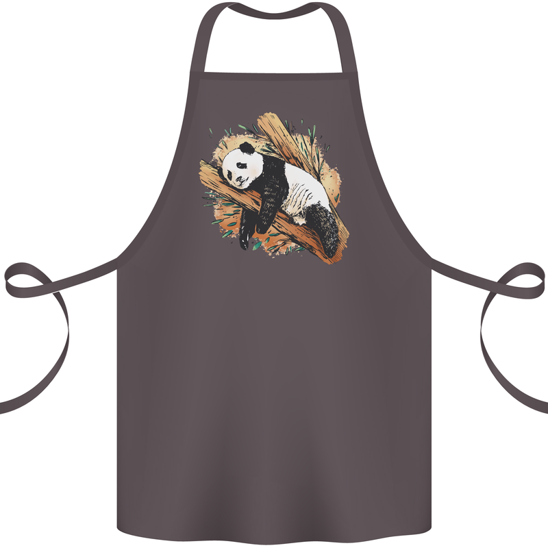A Sleeping Panda Bear Ecology Animals Cotton Apron 100% Organic Dark Grey