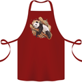 A Sleeping Panda Bear Ecology Animals Cotton Apron 100% Organic Maroon