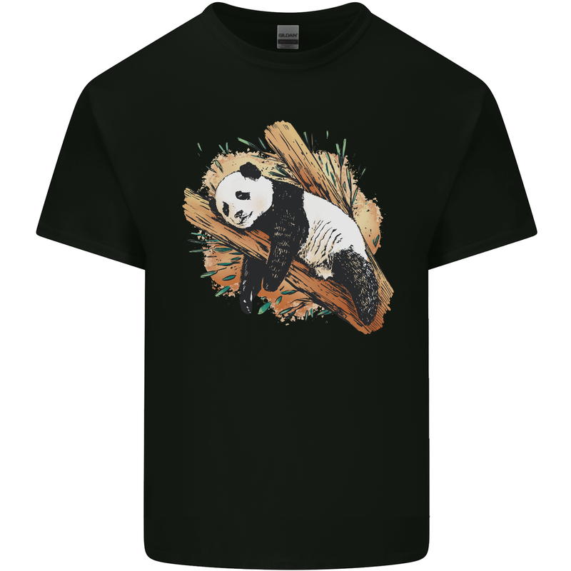 A Sleeping Panda Bear Ecology Animals Kids T-Shirt Childrens Black