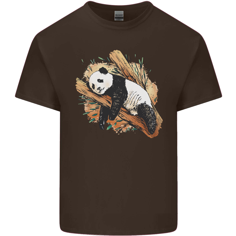 A Sleeping Panda Bear Ecology Animals Kids T-Shirt Childrens Chocolate