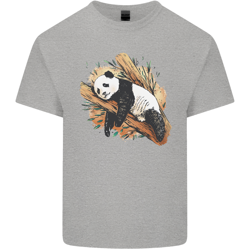 A Sleeping Panda Bear Ecology Animals Kids T-Shirt Childrens Sports Grey