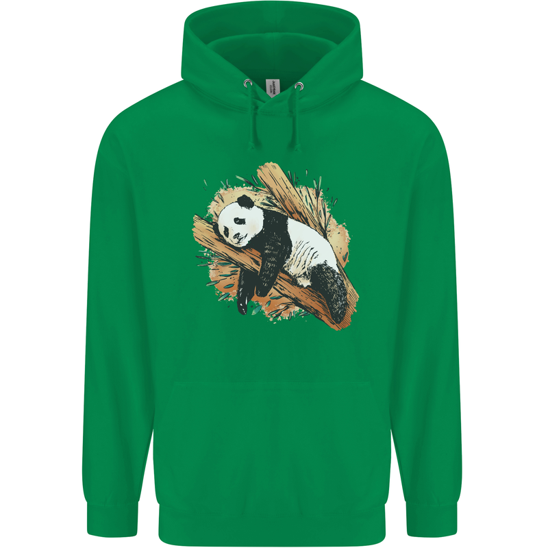 A Sleeping Panda Bear Ecology Animals Mens 80% Cotton Hoodie Irish Green