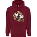 A Sleeping Panda Bear Ecology Animals Mens 80% Cotton Hoodie Maroon