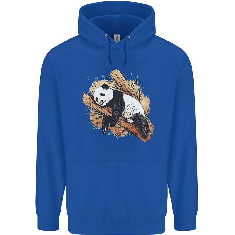 A Sleeping Panda Bear Ecology Animals Mens 80% Cotton Hoodie Royal Blue