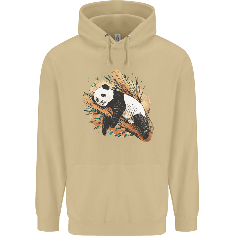 A Sleeping Panda Bear Ecology Animals Mens 80% Cotton Hoodie Sand