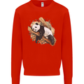 A Sleeping Panda Bear Ecology Animals Mens Sweatshirt Jumper Bright Red