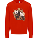 A Sleeping Panda Bear Ecology Animals Mens Sweatshirt Jumper Bright Red