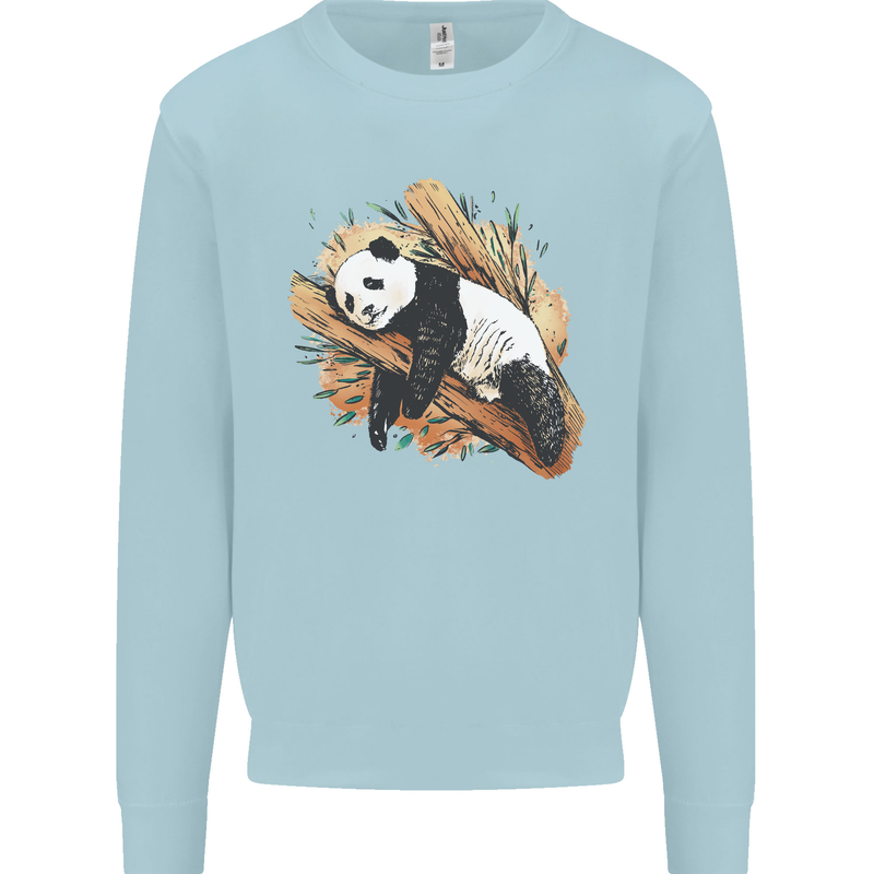 A Sleeping Panda Bear Ecology Animals Mens Sweatshirt Jumper Light Blue