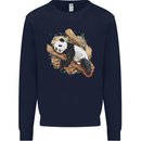 A Sleeping Panda Bear Ecology Animals Mens Sweatshirt Jumper Navy Blue