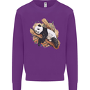 A Sleeping Panda Bear Ecology Animals Mens Sweatshirt Jumper Purple