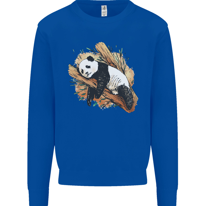 A Sleeping Panda Bear Ecology Animals Mens Sweatshirt Jumper Royal Blue