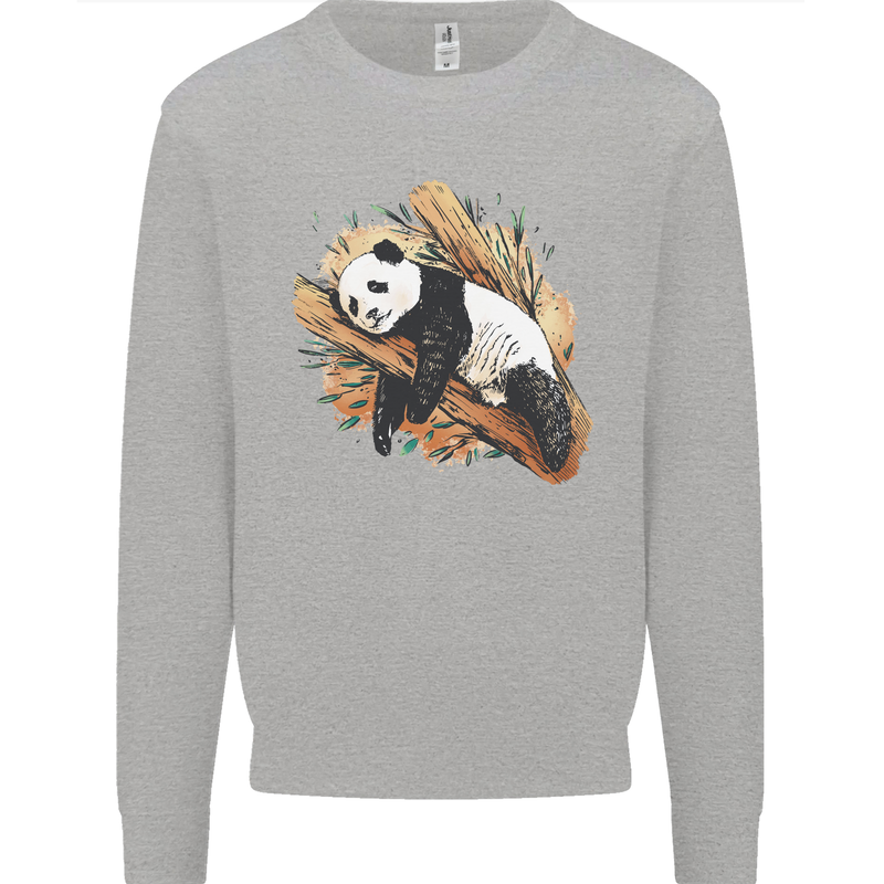 A Sleeping Panda Bear Ecology Animals Mens Sweatshirt Jumper Sports Grey