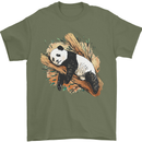 A Sleeping Panda Bear Ecology Animals Mens T-Shirt Cotton Gildan Military Green