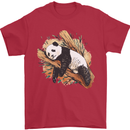A Sleeping Panda Bear Ecology Animals Mens T-Shirt Cotton Gildan Red