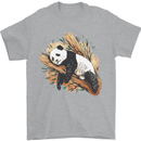 A Sleeping Panda Bear Ecology Animals Mens T-Shirt Cotton Gildan Sports Grey