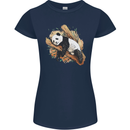 A Sleeping Panda Bear Ecology Animals Womens Petite Cut T-Shirt Navy Blue