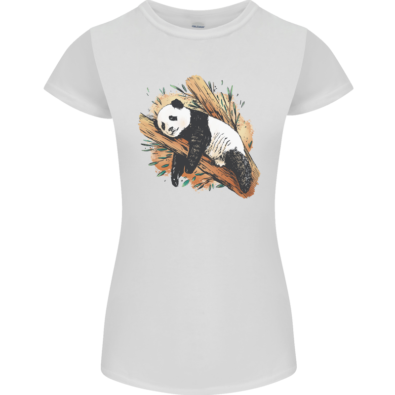A Sleeping Panda Bear Ecology Animals Womens Petite Cut T-Shirt White