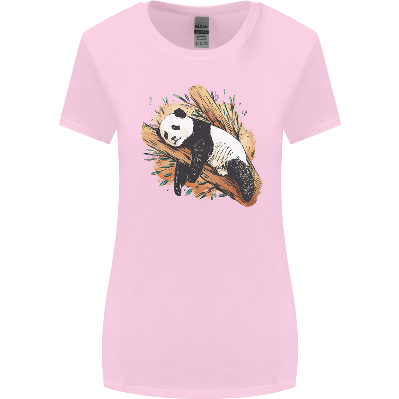 A Sleeping Panda Bear Ecology Animals Womens Wider Cut T-Shirt Light Pink