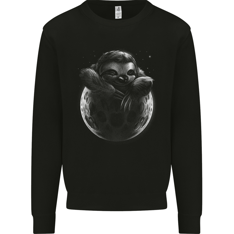 A Sloth On the Moon Kids Sweatshirt Jumper Black