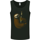 A Sloth With a Bottle of Beer Wine Cider Alcohol Mens Vest Tank Top Black