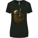 A Sloth With a Bottle of Beer Wine Cider Alcohol Womens Wider Cut T-Shirt Black