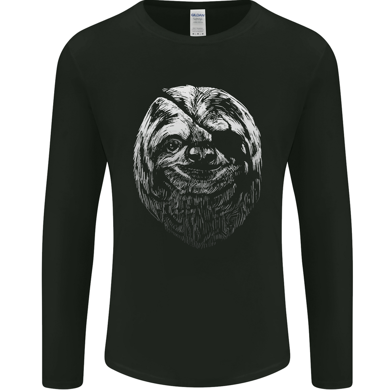 A Sloth With an Eye Patch Mens Long Sleeve T-Shirt Black