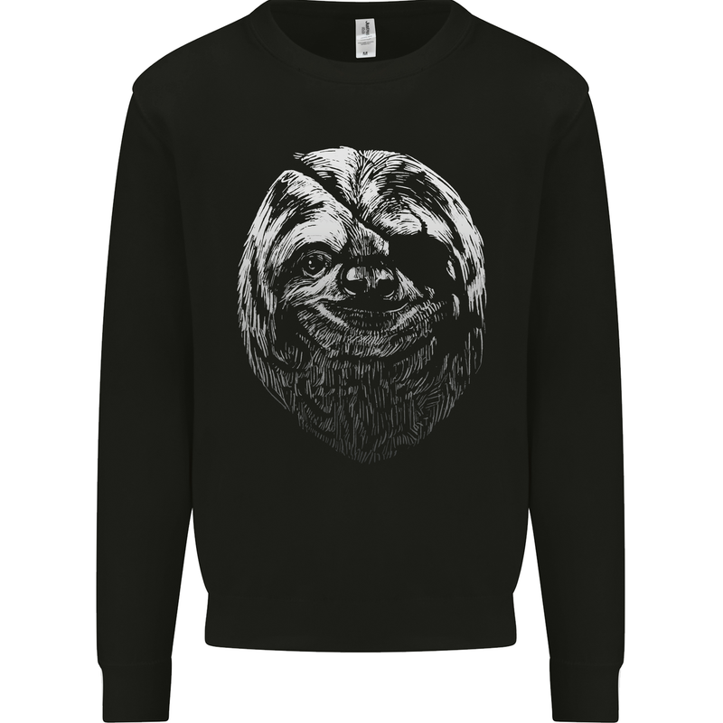 A Sloth With an Eye Patch Mens Sweatshirt Jumper Black