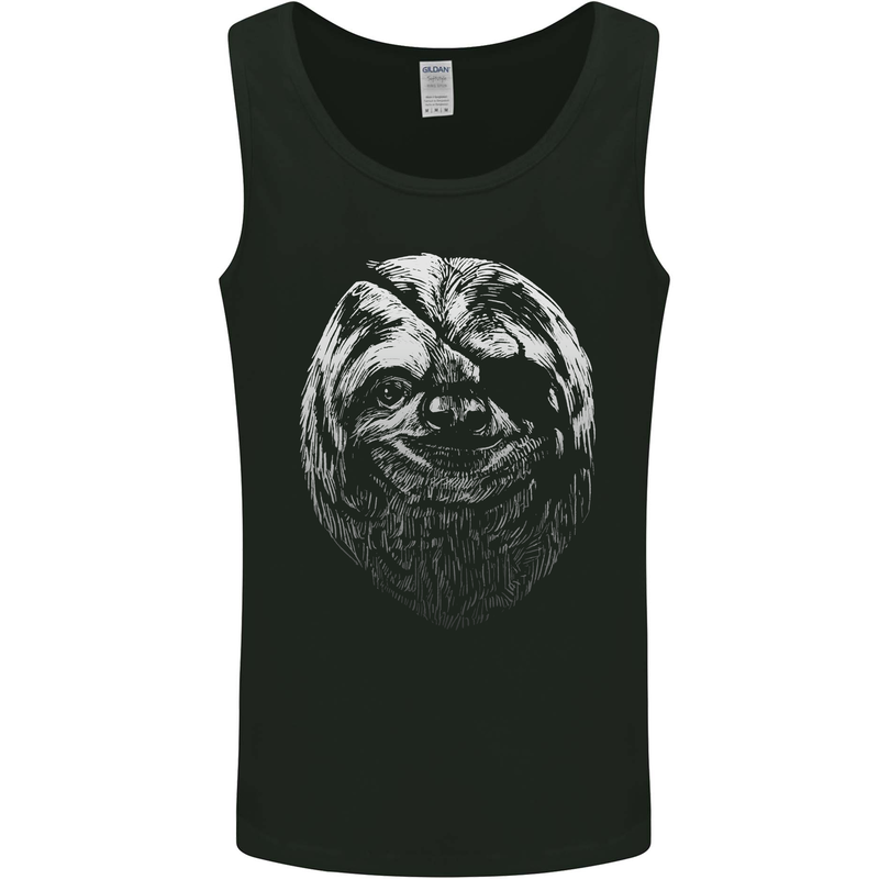 A Sloth With an Eye Patch Mens Vest Tank Top Black
