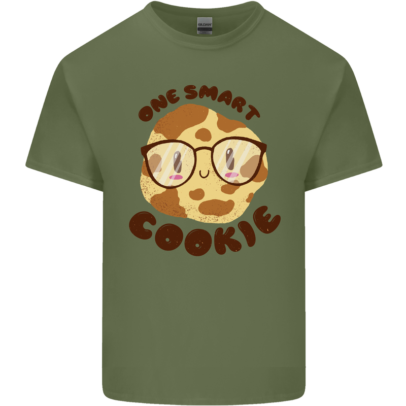 A Smart Cookie Funny Food Nerd Geek Maths Mens Cotton T-Shirt Tee Top Military Green