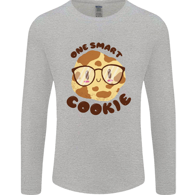 A Smart Cookie Funny Food Nerd Geek Maths Mens Long Sleeve T-Shirt Sports Grey