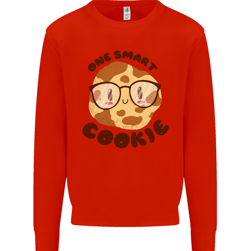A Smart Cookie Funny Food Nerd Geek Maths Mens Sweatshirt Jumper Bright Red