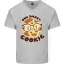 A Smart Cookie Funny Food Nerd Geek Maths Mens V-Neck Cotton T-Shirt Sports Grey