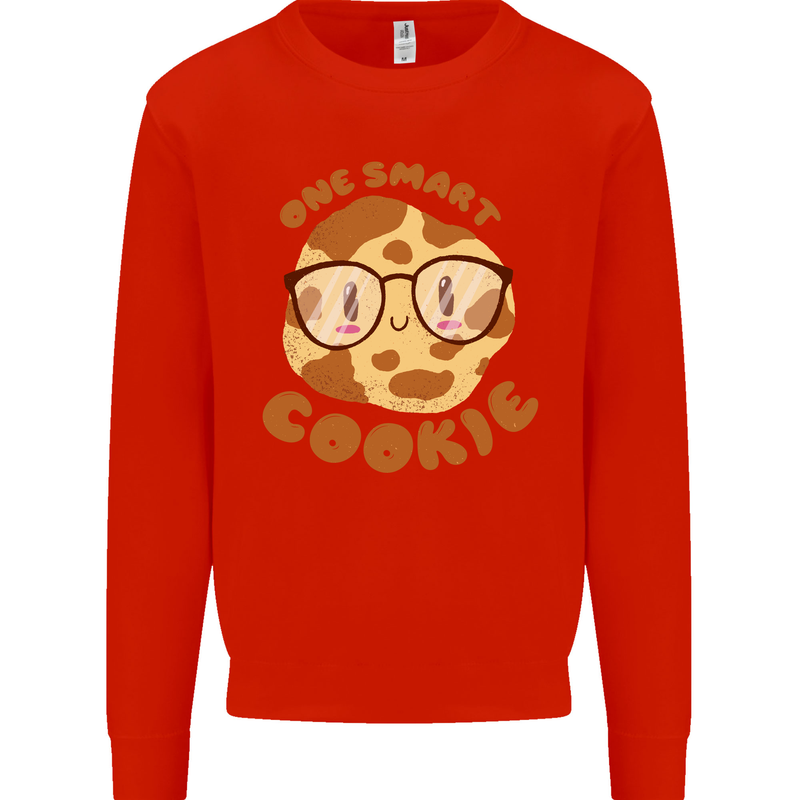A Smart Cookie Funny Food Nerd Geek Science Kids Sweatshirt Jumper Bright Red