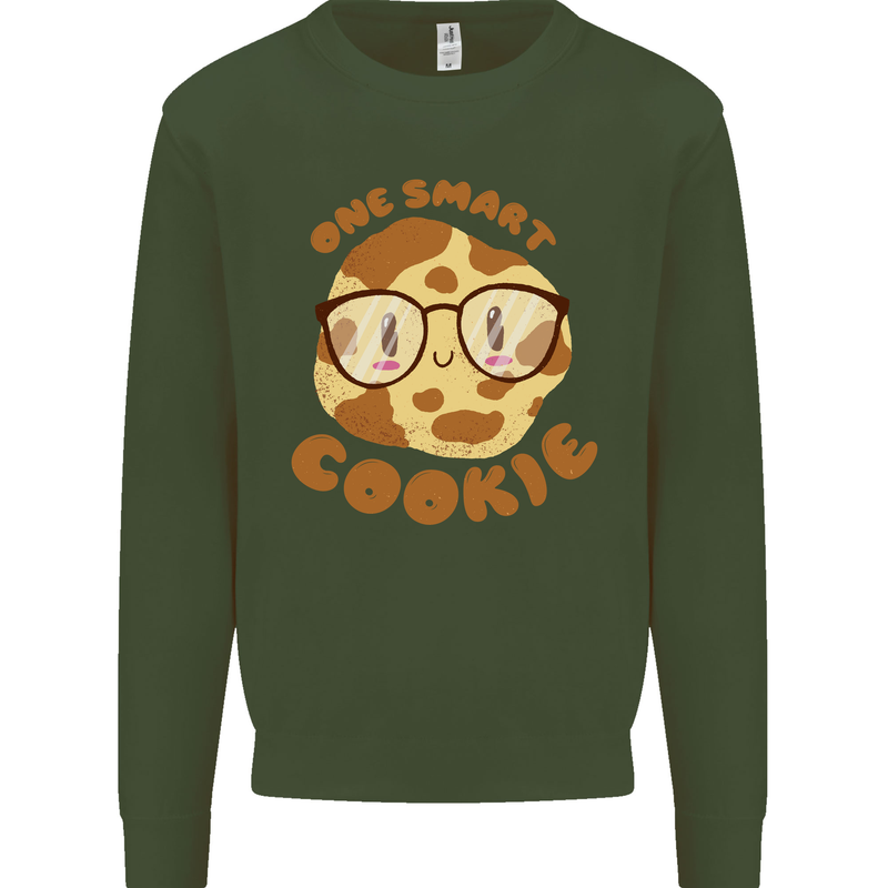 A Smart Cookie Funny Food Nerd Geek Science Kids Sweatshirt Jumper Forest Green