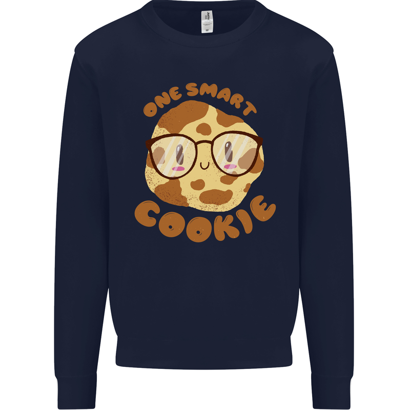A Smart Cookie Funny Food Nerd Geek Science Kids Sweatshirt Jumper Navy Blue